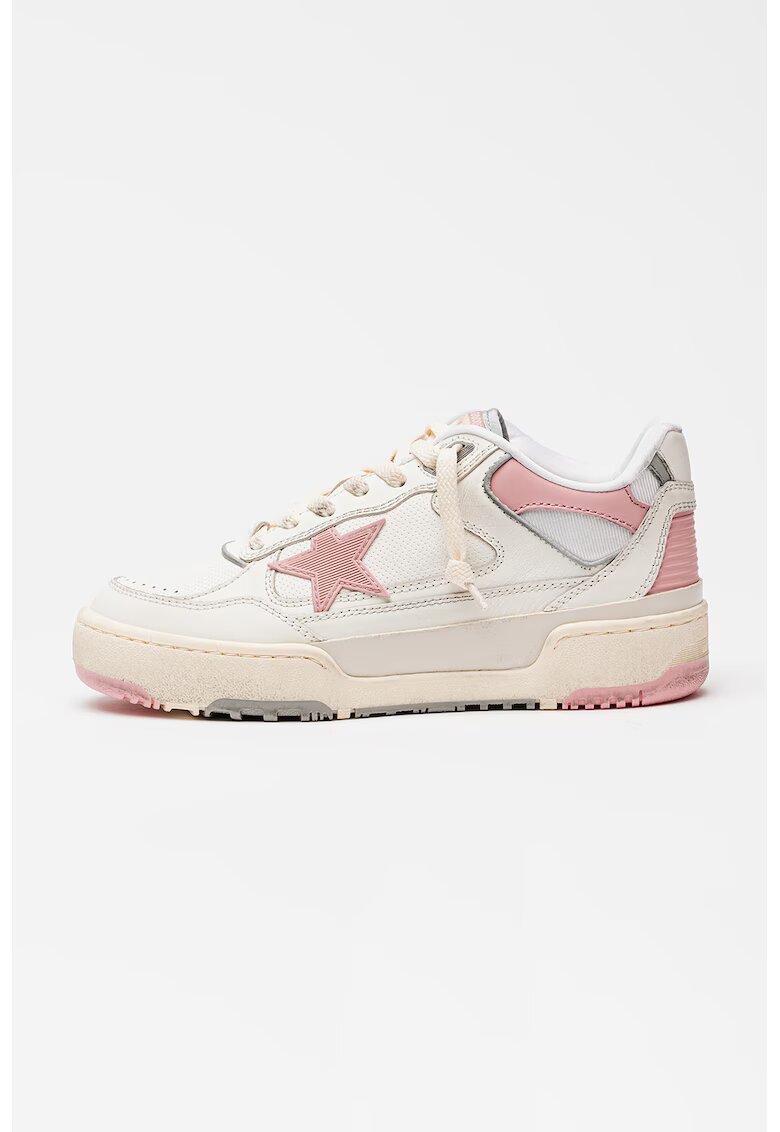 GOLDEN GOOSE Кожени спортни обувки Forty2 - Бял/Розово