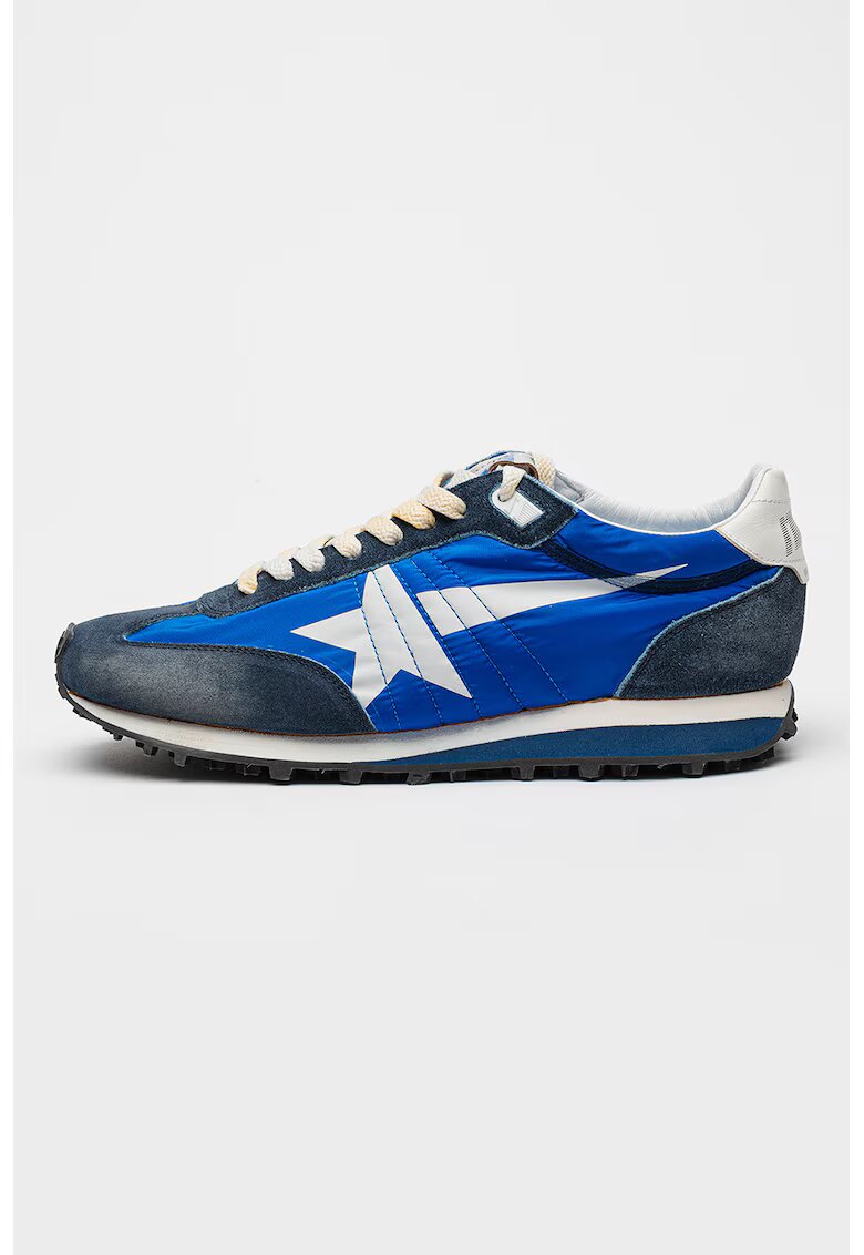 GOLDEN GOOSE Кожени спортни обувки Marathon с връзки - Кралско Синьо/Тъмносин