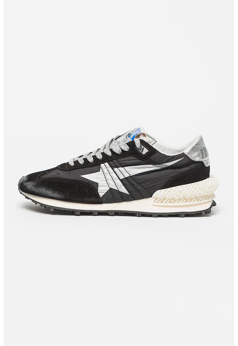 GOLDEN GOOSE Обувки за бягане Marathon M2000 с велур - Черен/Сребрист