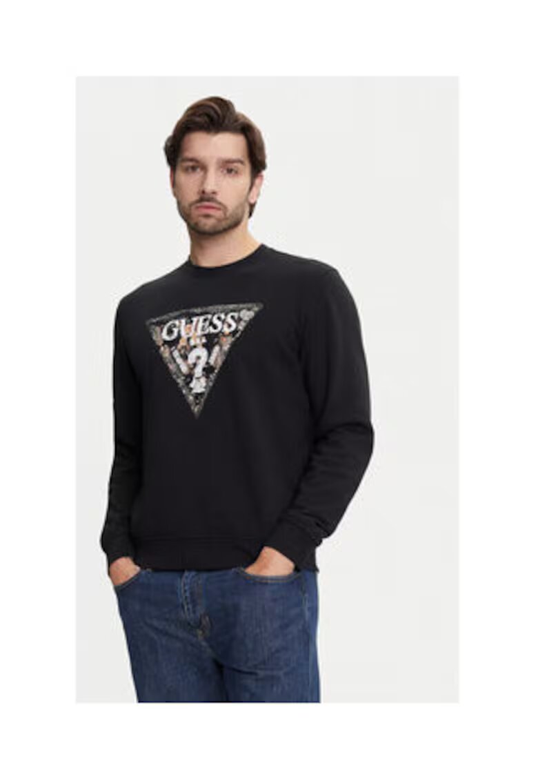 GUESS Блуза от памучна смес с лого