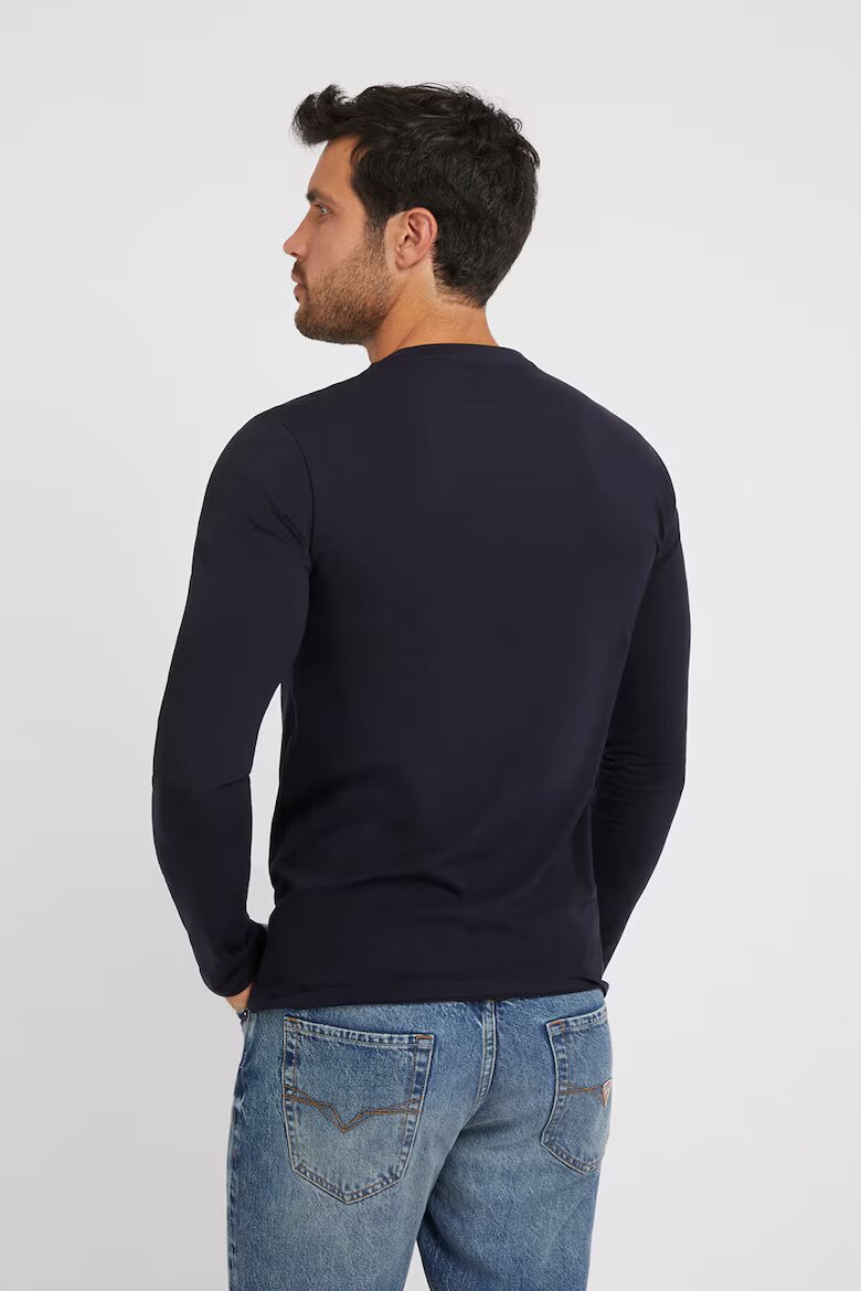 GUESS Блуза по тялото с лого Тъмносин