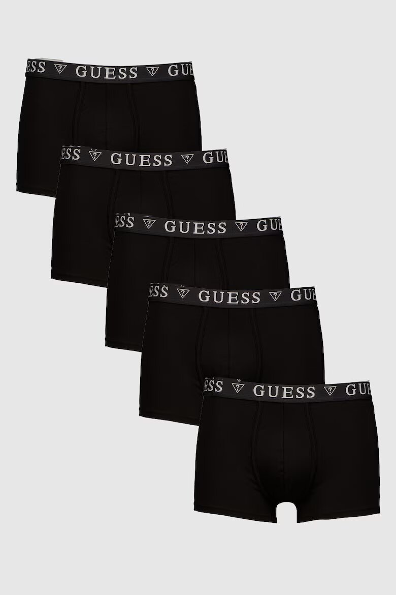 GUESS Боксерки с еластична талия - 5 чифта Черен
