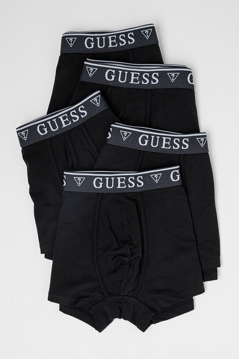 GUESS Боксерки с еластична талия - 5 чифта Черен
