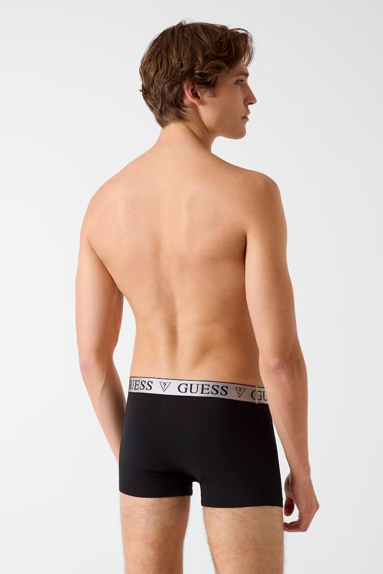 GUESS Боксерки с лого на талията - 3 чифта Черен