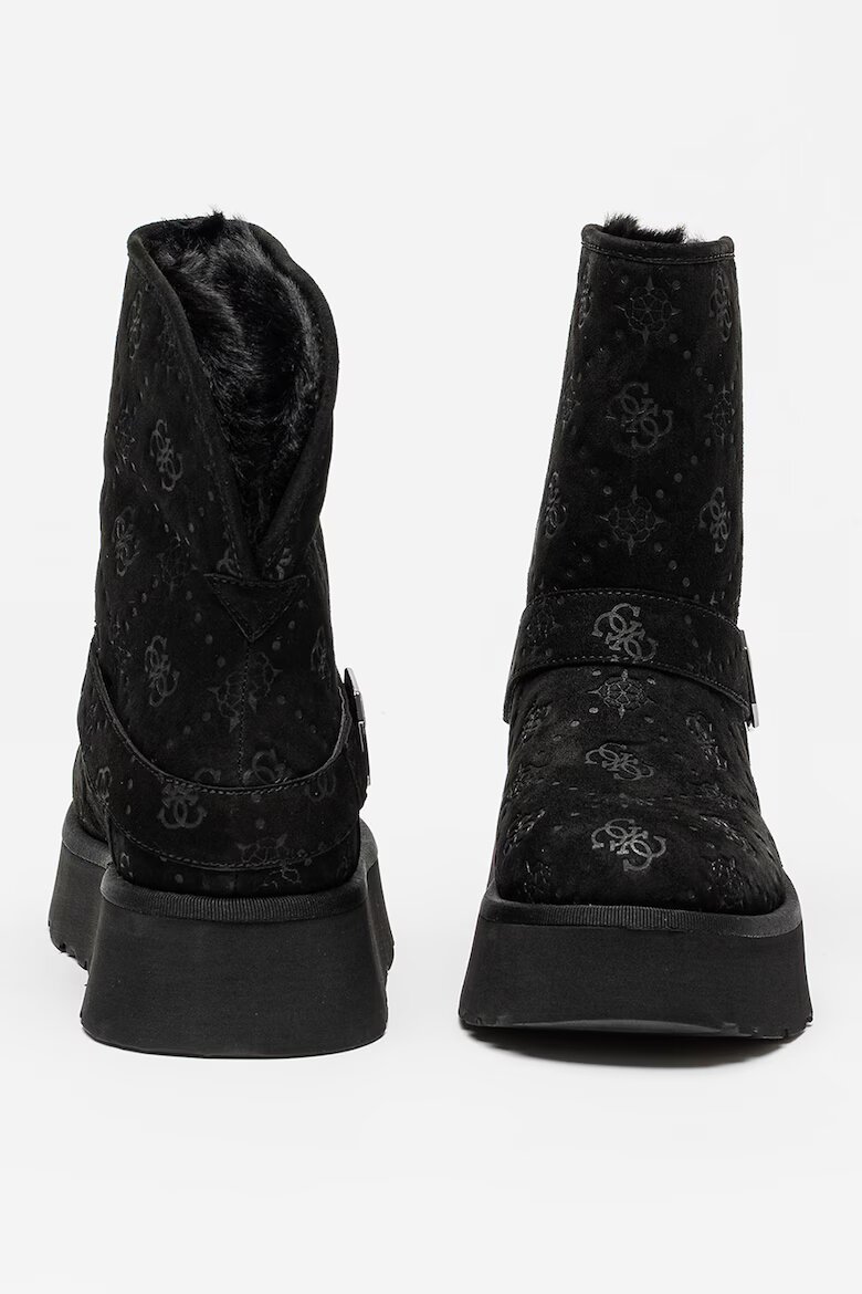 GUESS Боти с лесно обуване Черен/Въглен сиво