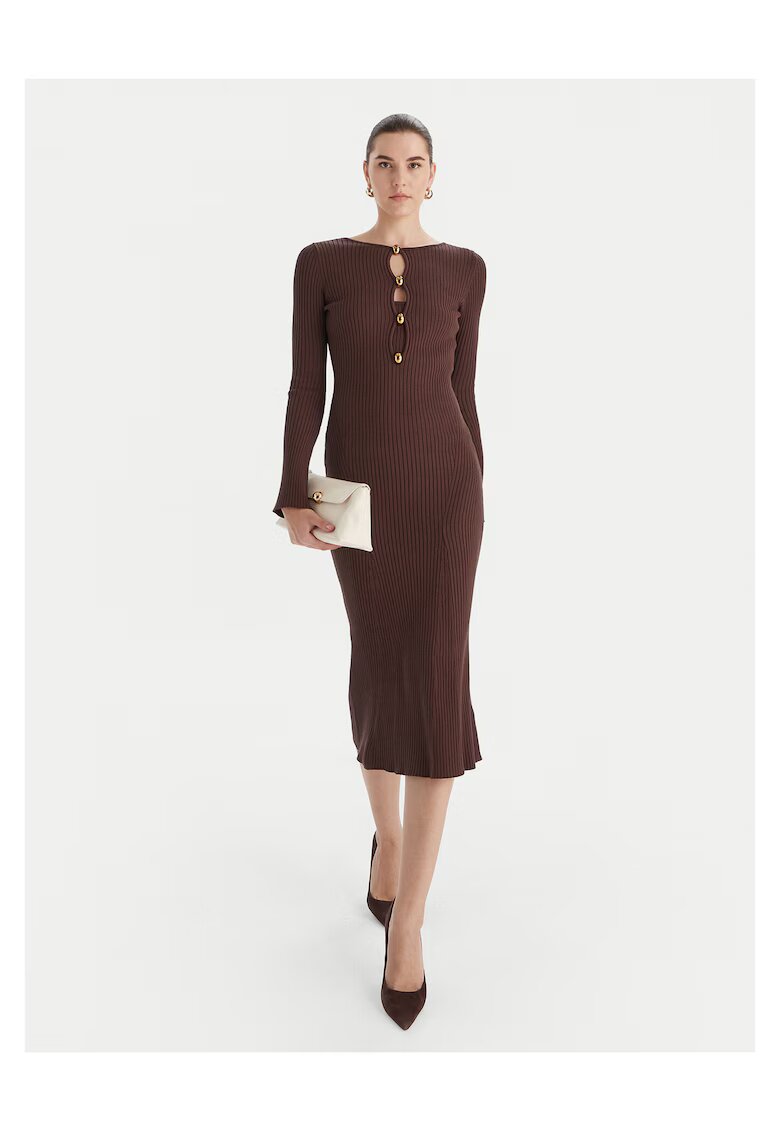 GUESS BY MARCIANO Дамска плетена рокля Marciano Guess - кафява
