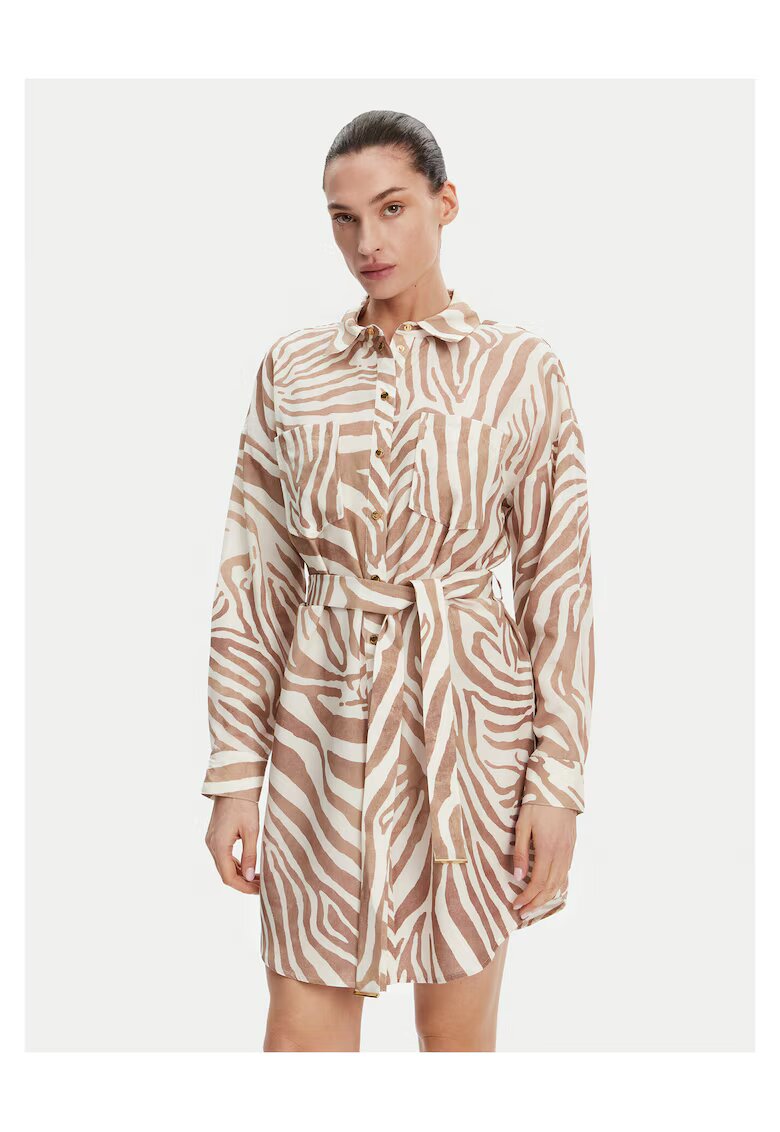 GUESS BY MARCIANO Дамска рокля тип риза Marciano Guess - бежова