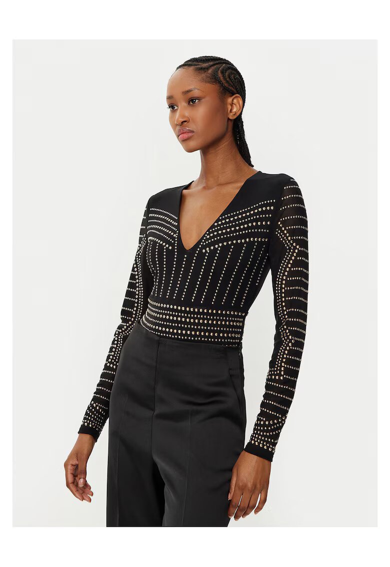 GUESS BY MARCIANO Дамско боди черно - дълги ръкави