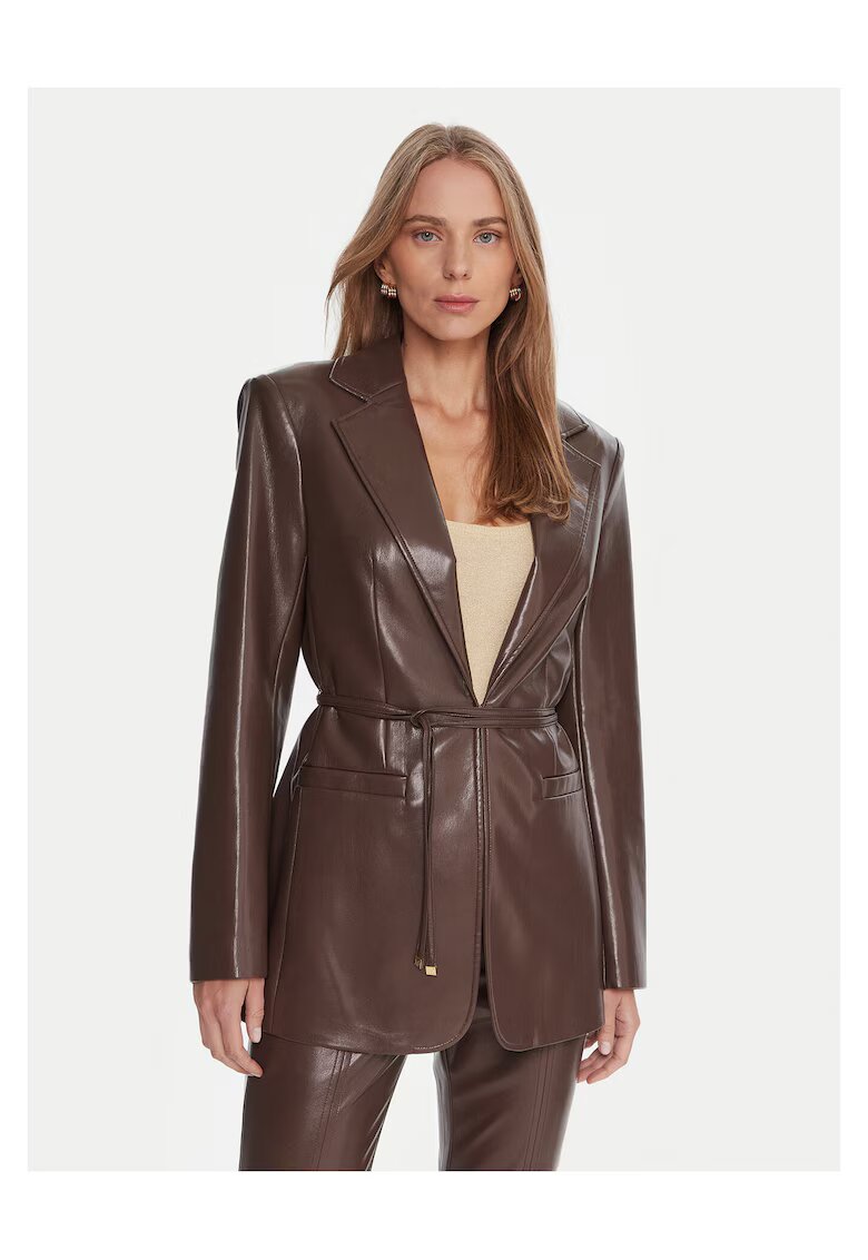 GUESS BY MARCIANO Дамско яке от имитация на кожа Marciano Guess - кафяво
