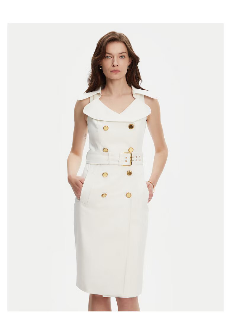 GUESS BY MARCIANO Коктейлна рокля Marciano Guess - бяла