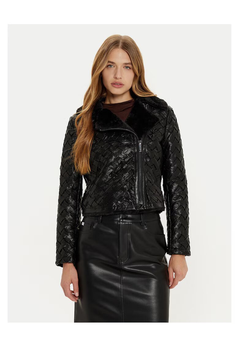 GUESS BY MARCIANO Яке от имитация на кожа Marciano Guess - черно