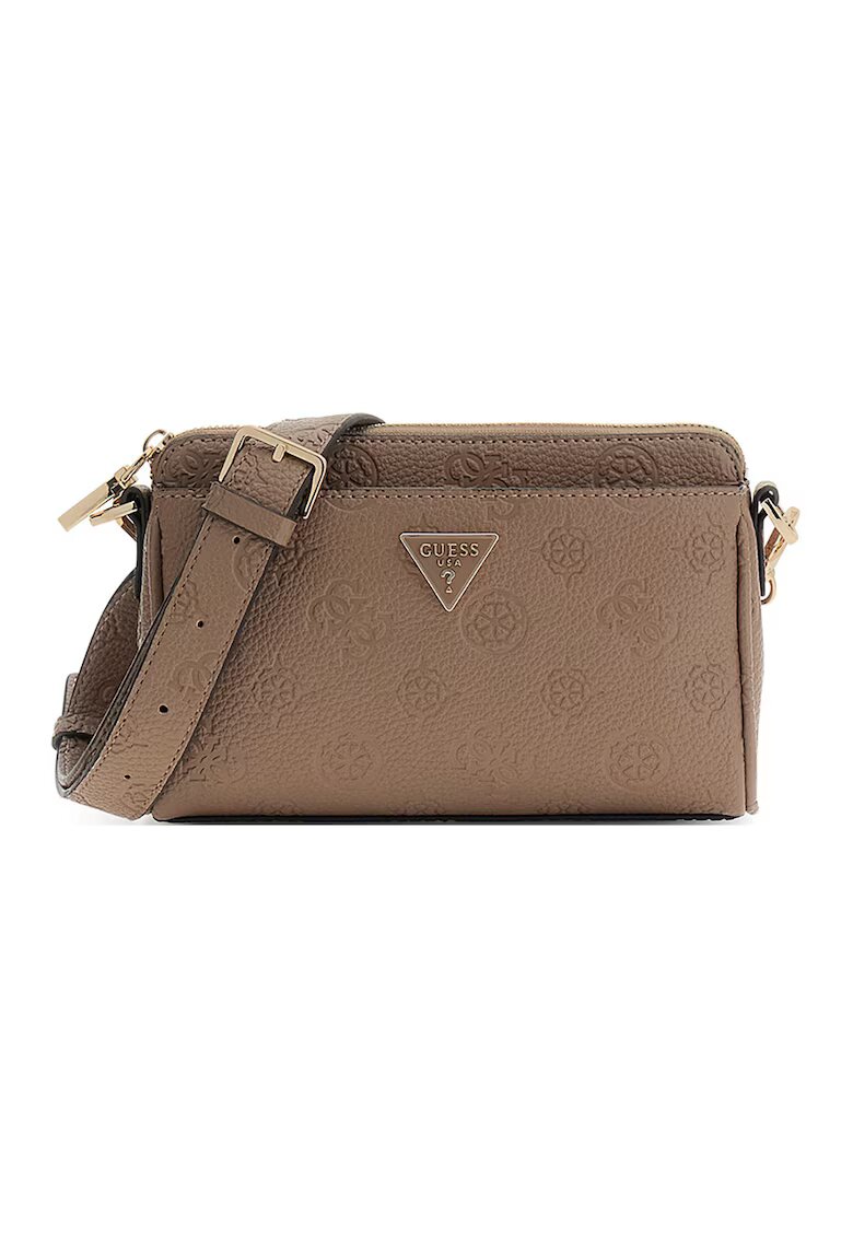 GUESS Чанта Cresidia II от еко кожа с монограм - Сиво-кафяв