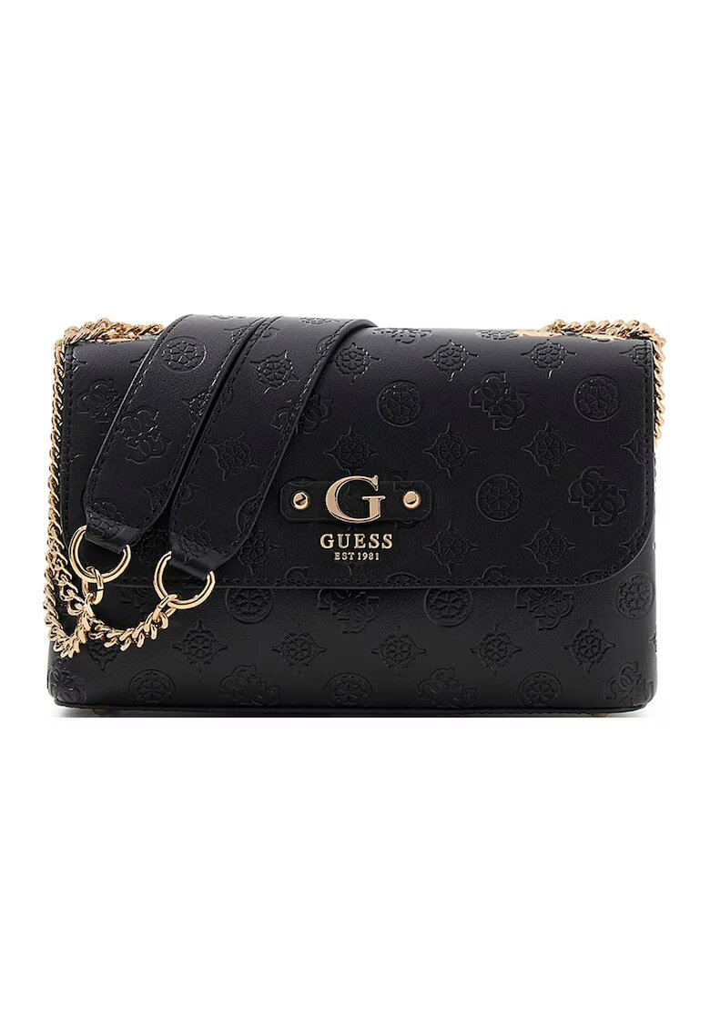 GUESS Чанта Dita от еко кожа с монограм - Черен