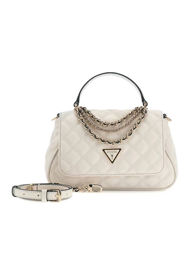 GUESS Чанта Giully с верижки - Слонова кост