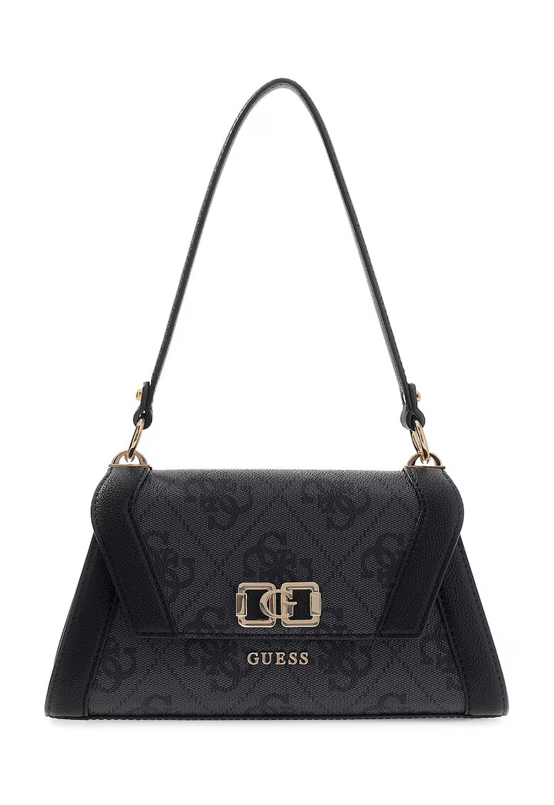 GUESS Чанта Karnilla от еко кожа с капаче - Черен