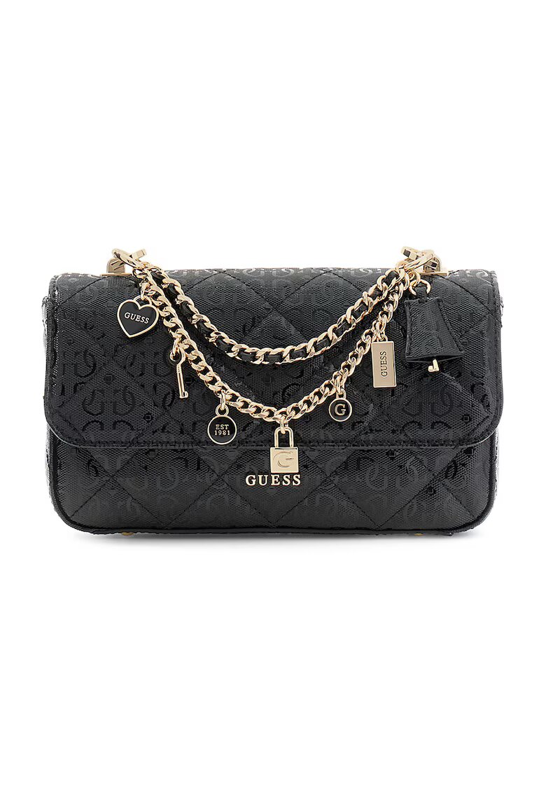 GUESS Чанта Libby с висулки - Черен