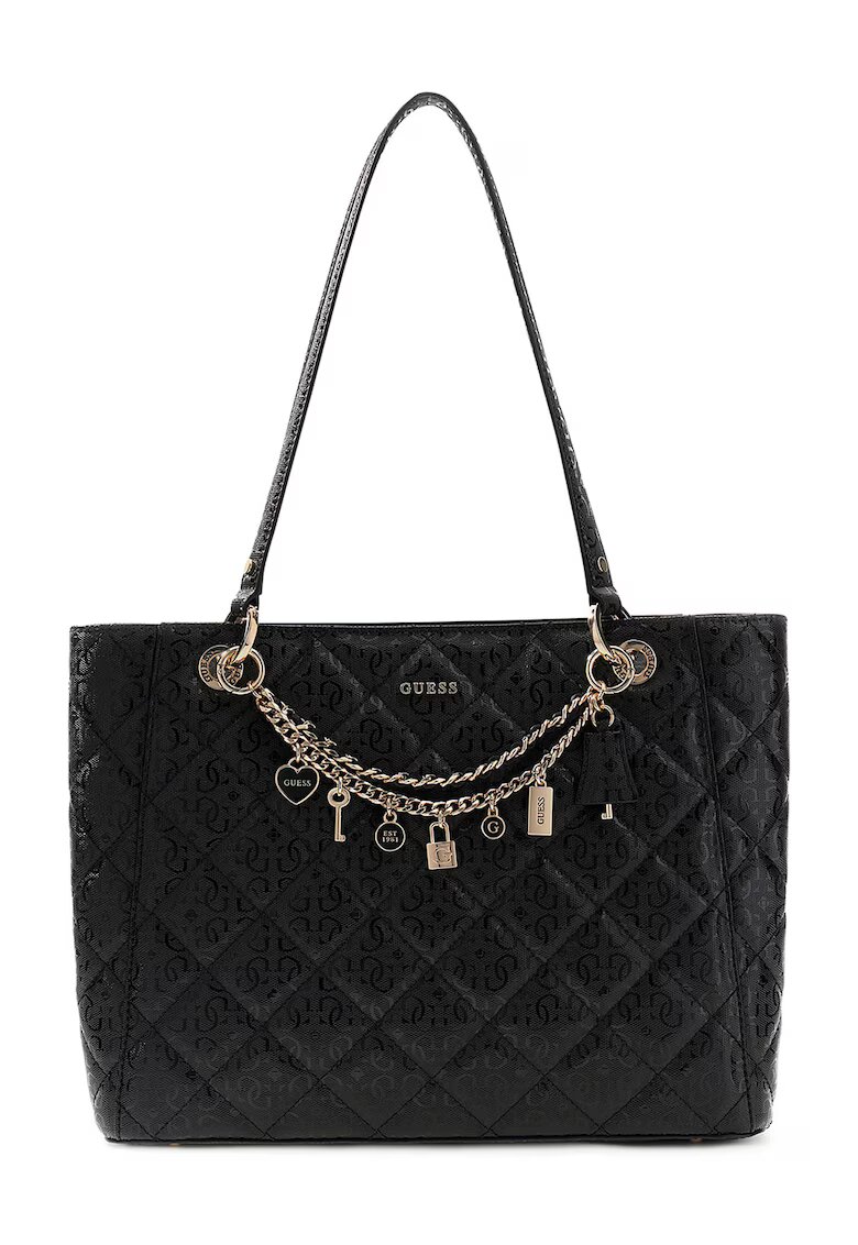 GUESS Чанта Libby с висулки - Черен