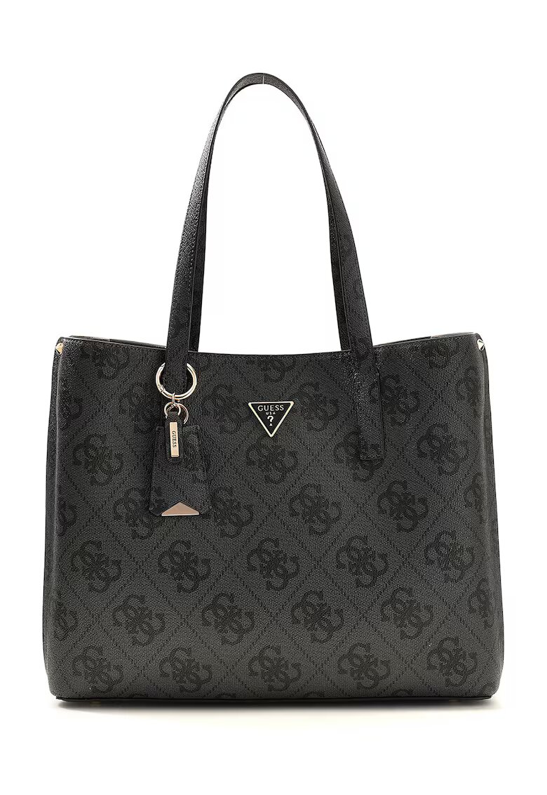 GUESS Чанта Meridian с монограм - Избеляло черно