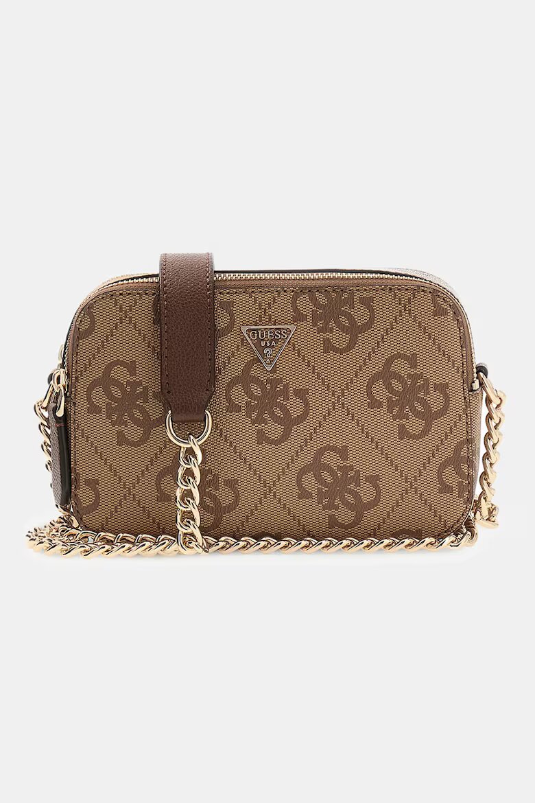 GUESS Чанта Noelle с монограм Камел