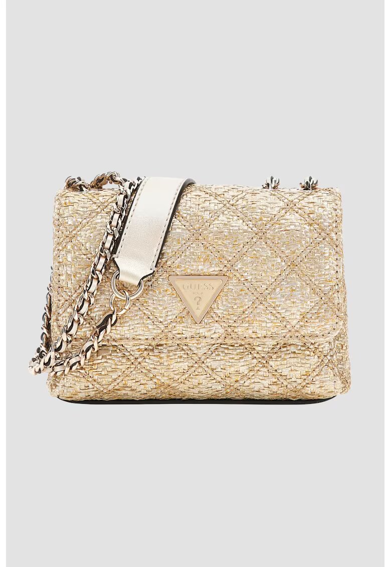 GUESS Чанта за рамо Giully Mini - златна - 2 отделения - със защитен калъф