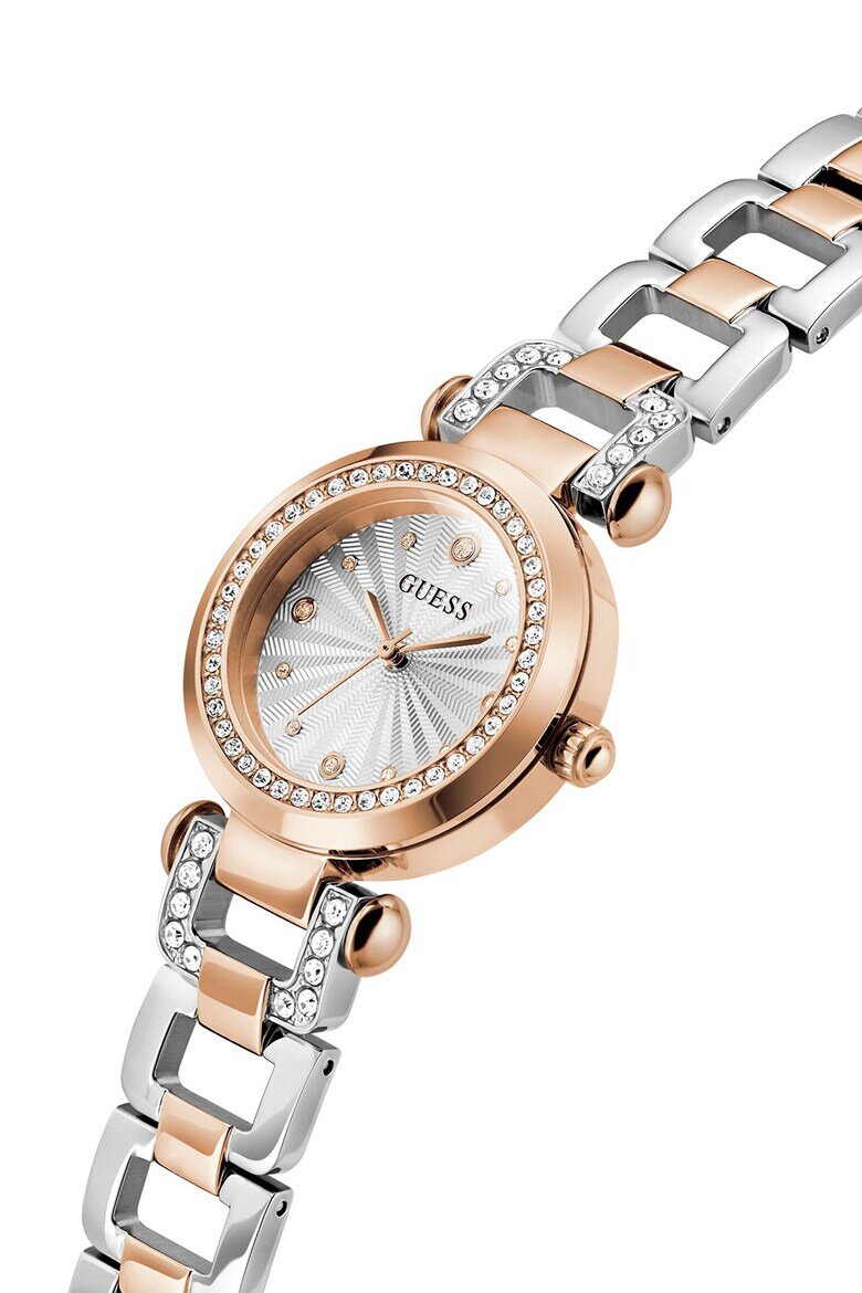 GUESS Часовник с кристали Rose Gold/Сребрист