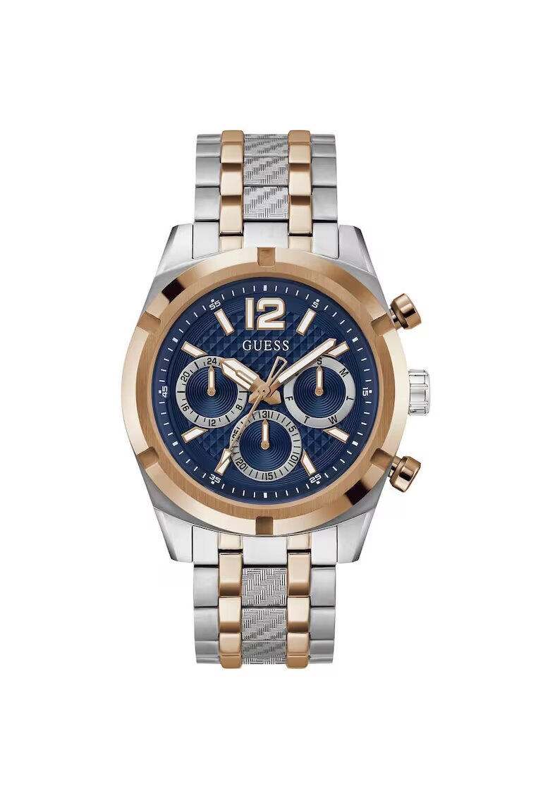 GUESS Часовник Unisex Кварцов Сребрист - Син Циферблат - Водоустойчив 5 ATM