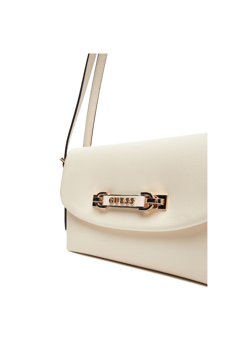 GUESS Дамска чанта Lefia - екологична - бяла - 30x25x10см
