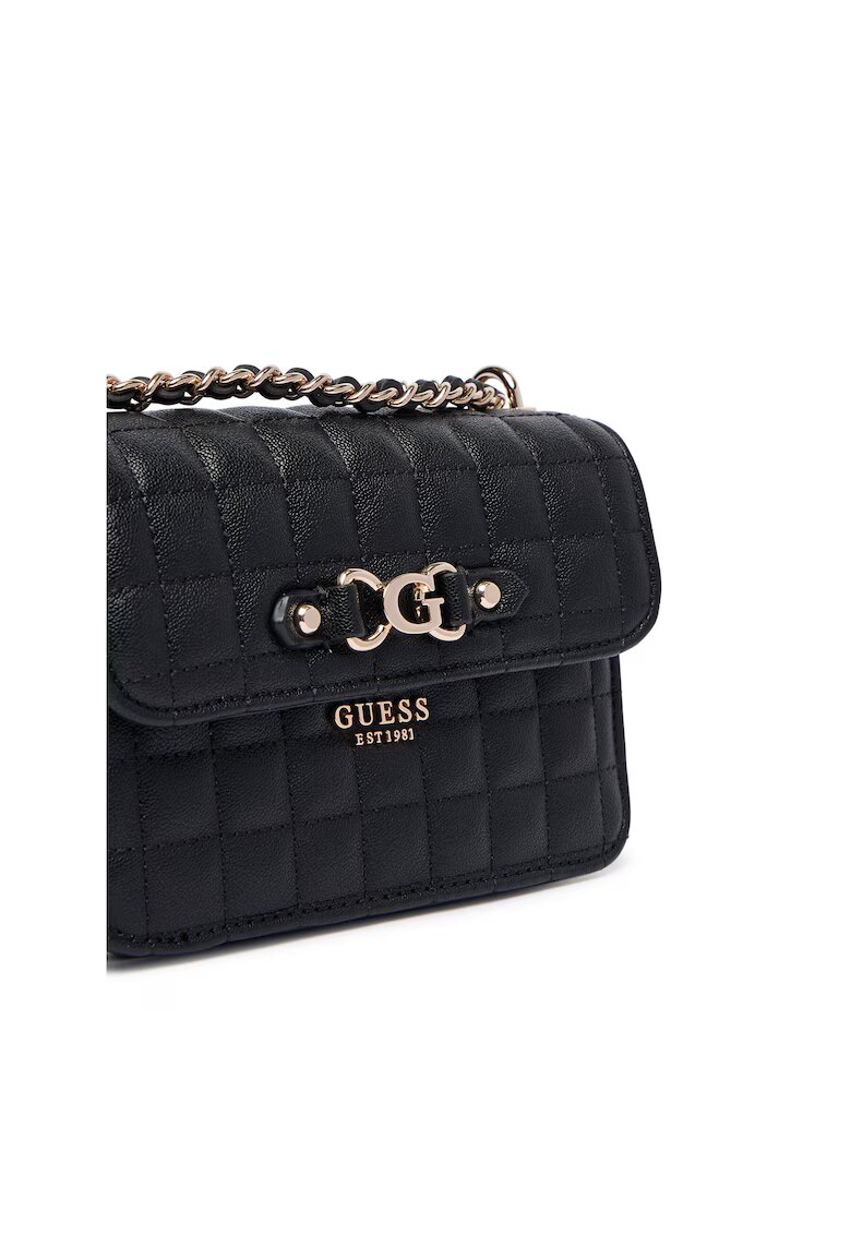GUESS Дамска чанта Nadira Mini - екологична - черна