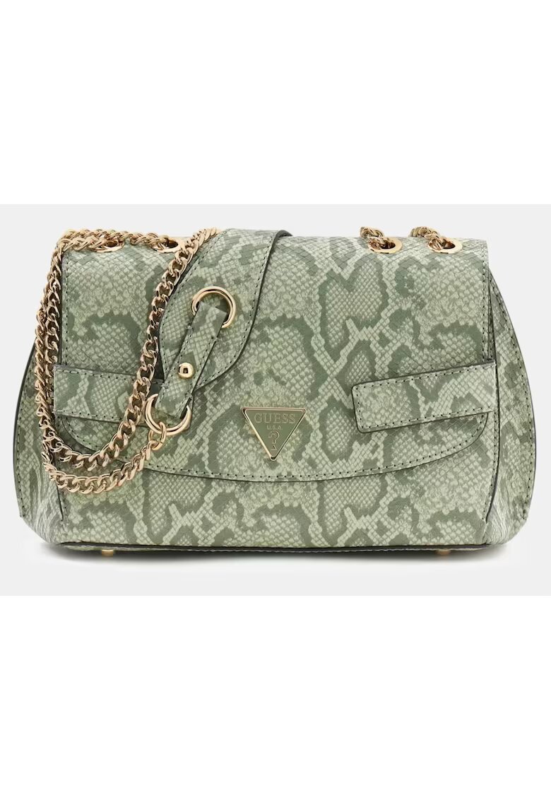 GUESS Дамска чанта Serenova - 16x22x11см - зелена - екологична кожа