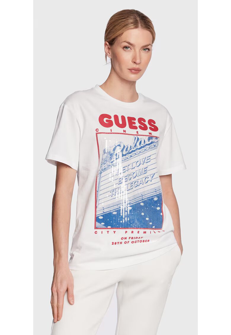 GUESS Дамска тениска - 302102556 - Памук - Бяла