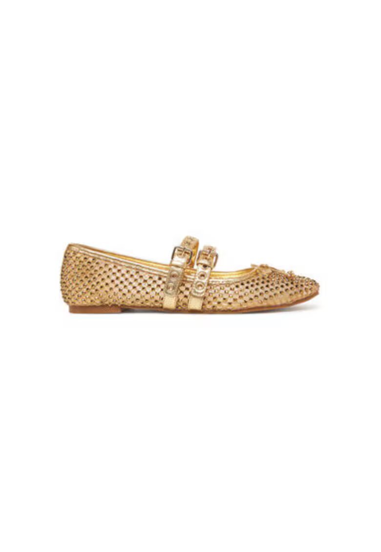GUESS Дамски балеринки 304887178 - Текстил - Златист