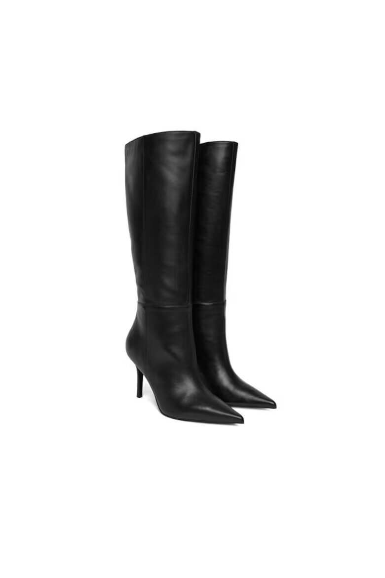 GUESS Дамски ботуши FLFGRS LEA11 естествена кожа черен