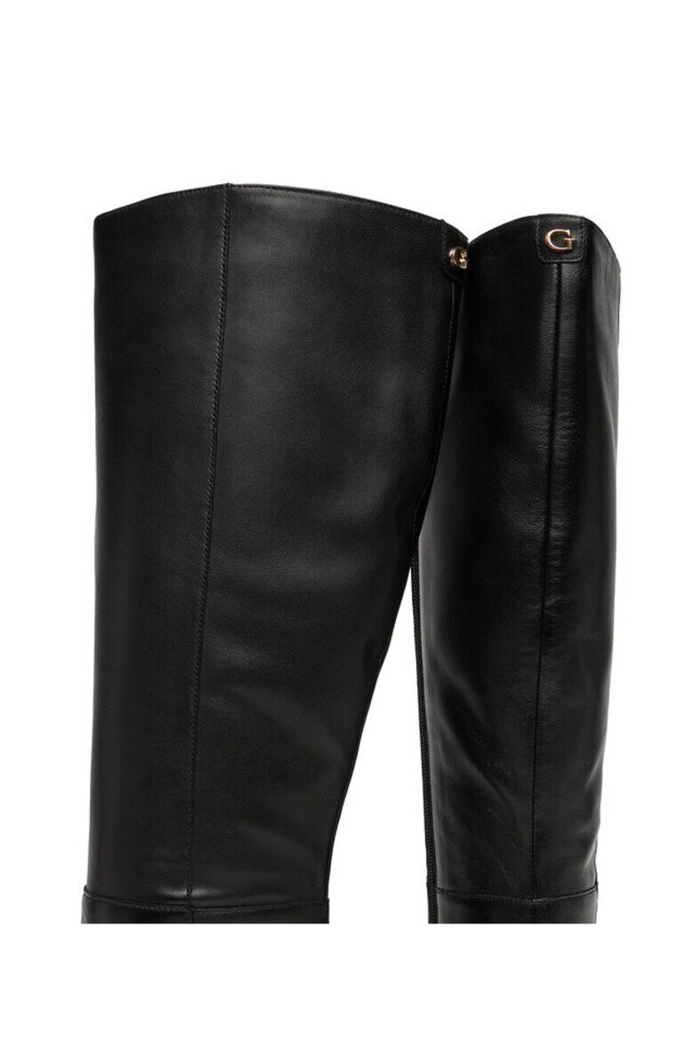 GUESS Дамски ботуши FLFGRS LEA11 естествена кожа черен