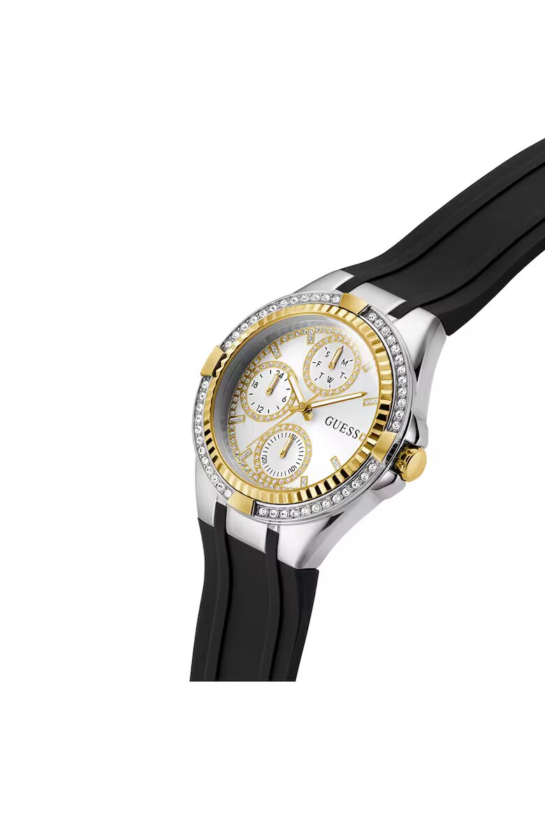 GUESS Дамски часовник GW0879L1 39 мм силиконова каишка черно/златисто кварцов механизъм водоустойчив на 3 ATM