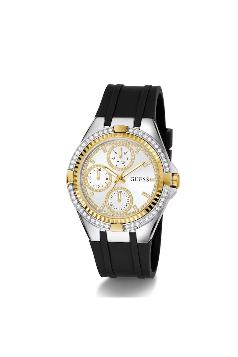 GUESS Дамски часовник GW0879L1 39 мм силиконова каишка черно/златисто кварцов механизъм водоустойчив на 3 ATM
