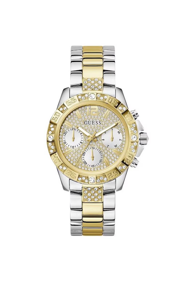 GUESS Дамски часовник Majesty - сребристо-златист - 40мм - верижка от неръждаема стомана - водоустойчив 50м