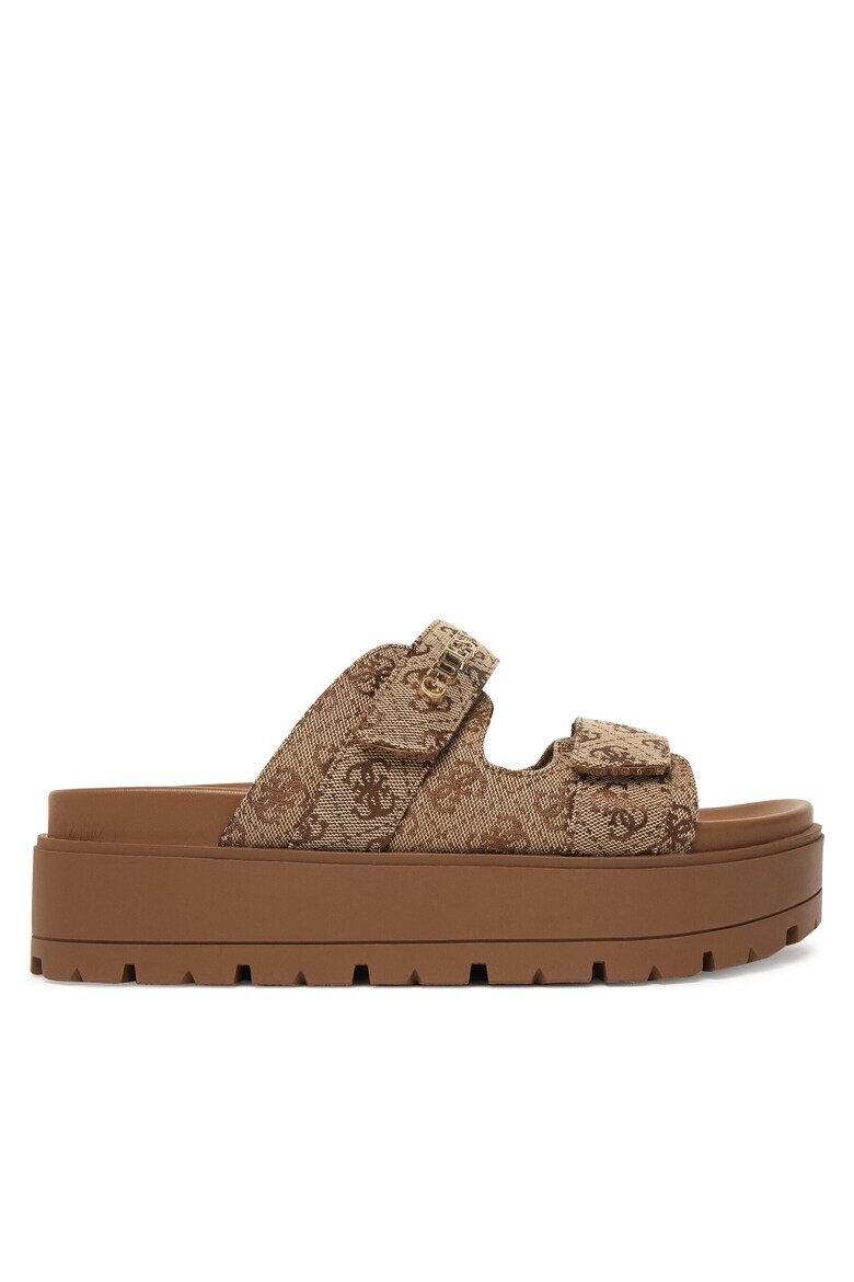 GUESS Дамски чехли на платформа кафяви