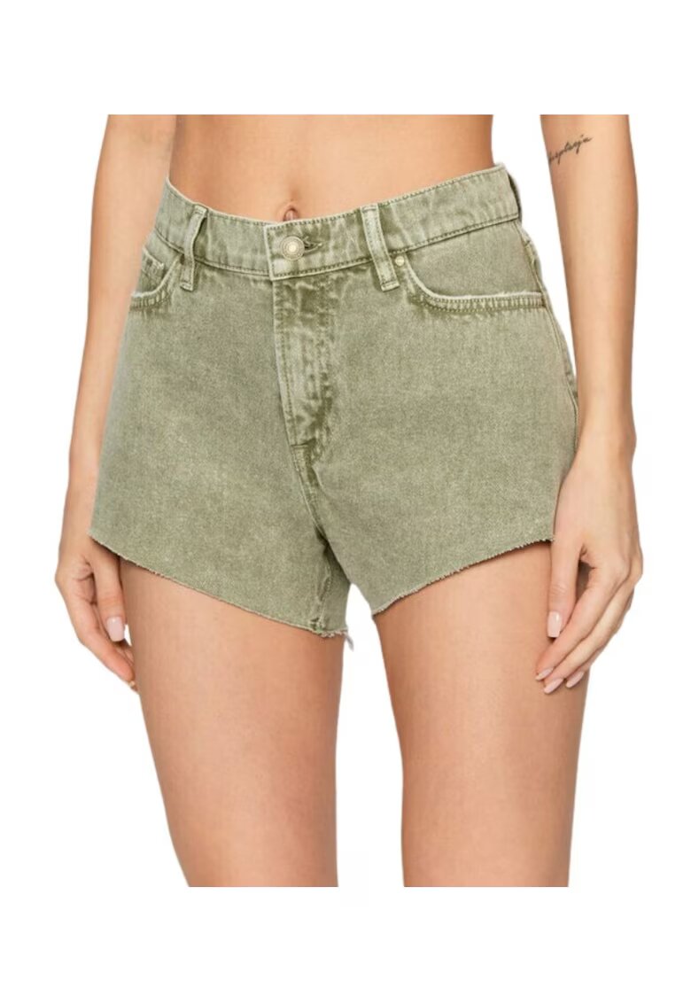 GUESS Дамски къси панталони Manila - памук - зелено - W28-L29 САЩ