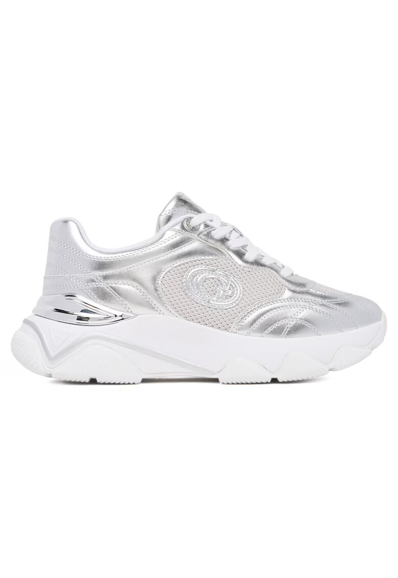 GUESS Дамски кецове SILVE FLFMRZ ELE12 - екологична кожа - сребърни