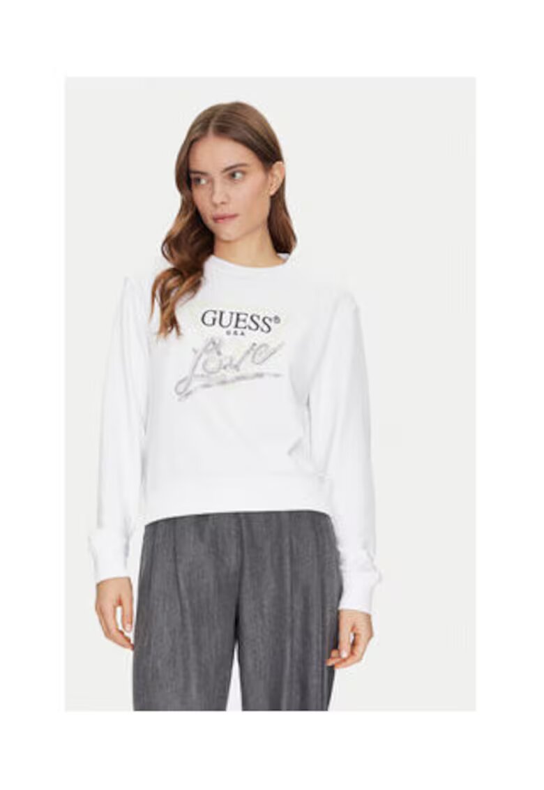 GUESS Дамски суичър с щампа на лого