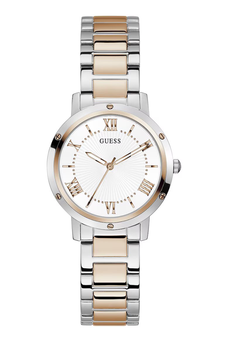 GUESS Двуцветен часовник с римски цифри Rose Gold/Сребрист