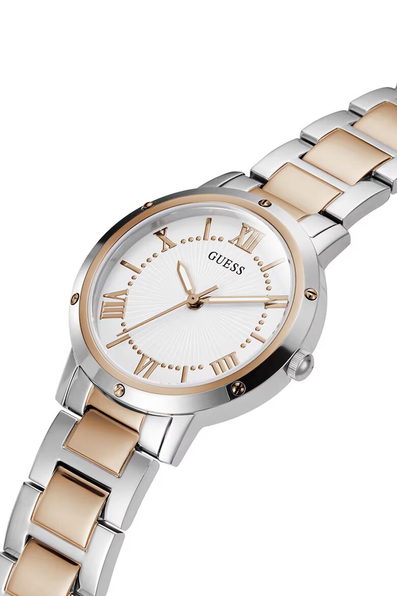 GUESS Двуцветен часовник с римски цифри Rose Gold/Сребрист