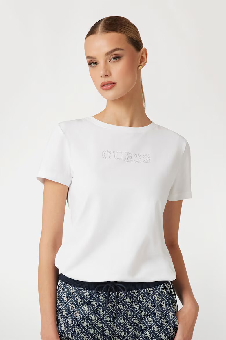 GUESS Фитнес тениска с лого Бял