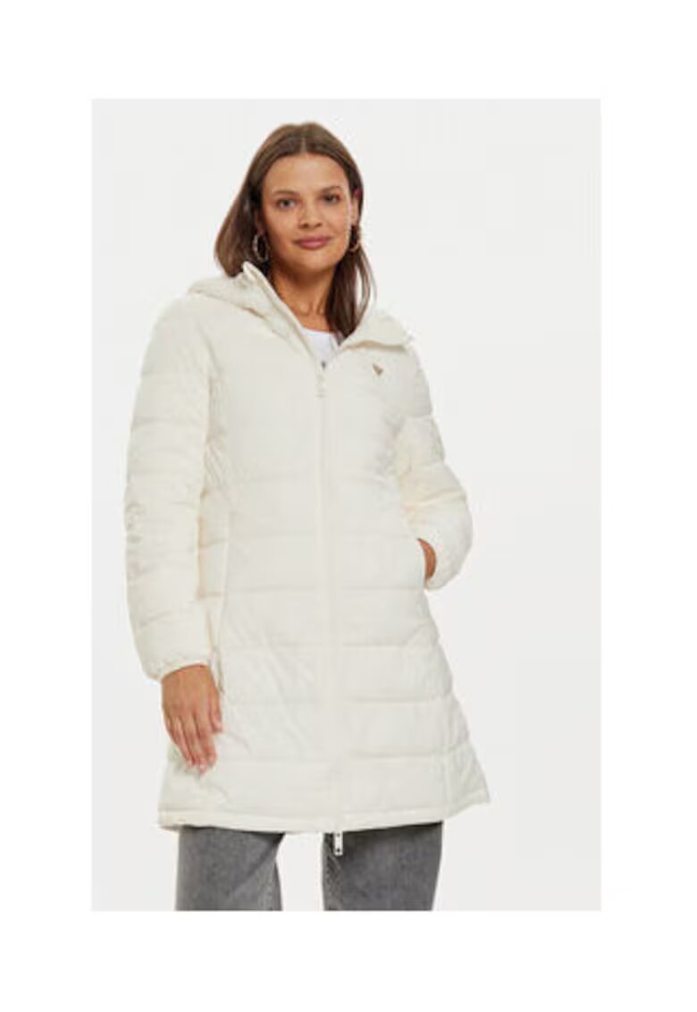 GUESS Geaca lunga matlasata cu gluga - XL
