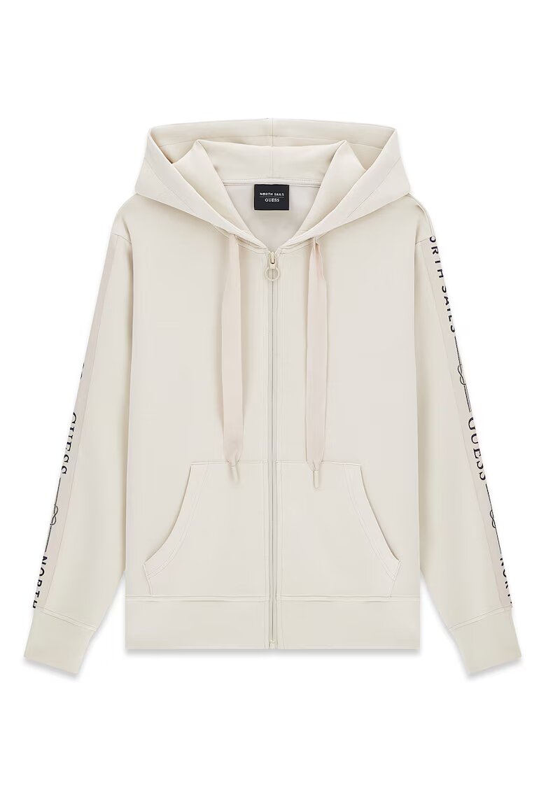 GUESS Худи с модал с цип - Слонова кост