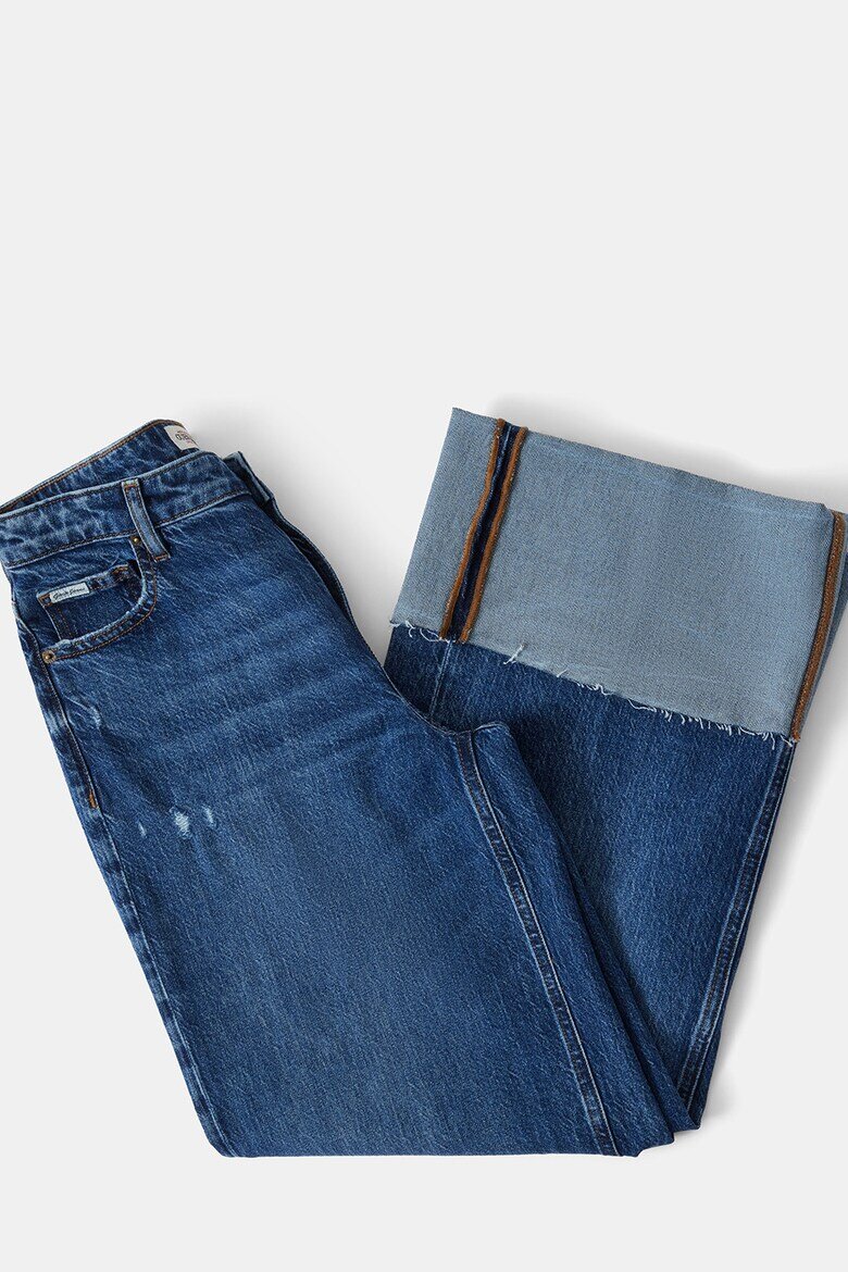 GUESS JEANS Дънки с ниска талия и навити маншети Тъмносин