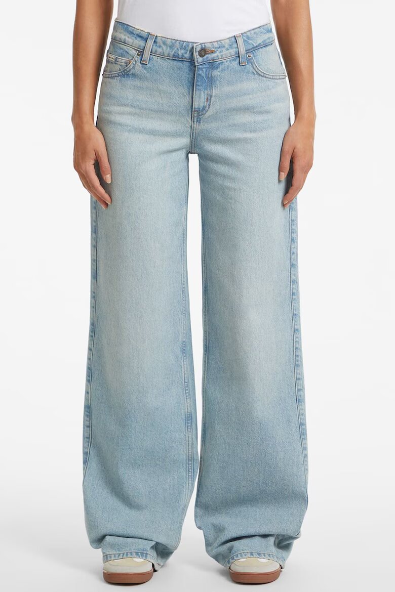 GUESS JEANS Дънки с широк крачол и захабен ефект Светлосин меланж