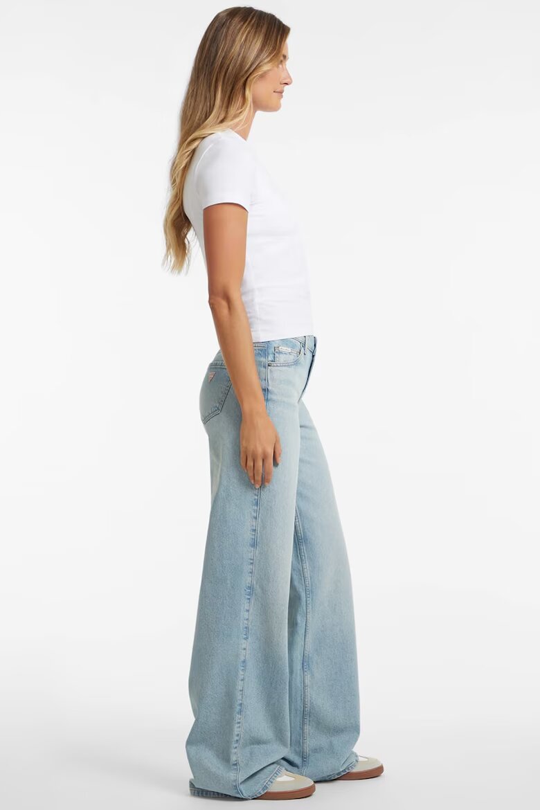 GUESS JEANS Дънки с широк крачол и захабен ефект Светлосин меланж
