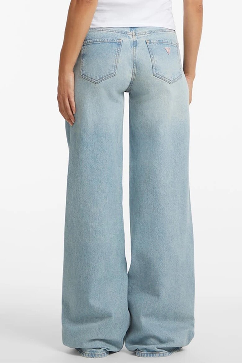 GUESS JEANS Дънки с широк крачол и захабен ефект Светлосин меланж