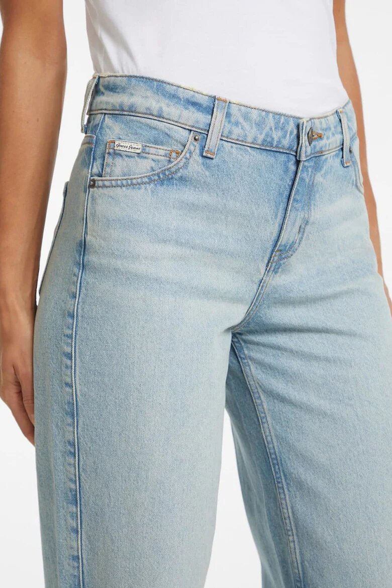 GUESS JEANS Дънки с широк крачол и захабен ефект Светлосин меланж